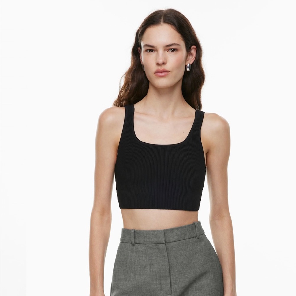 Aritzia Black Ribbed Tank Top